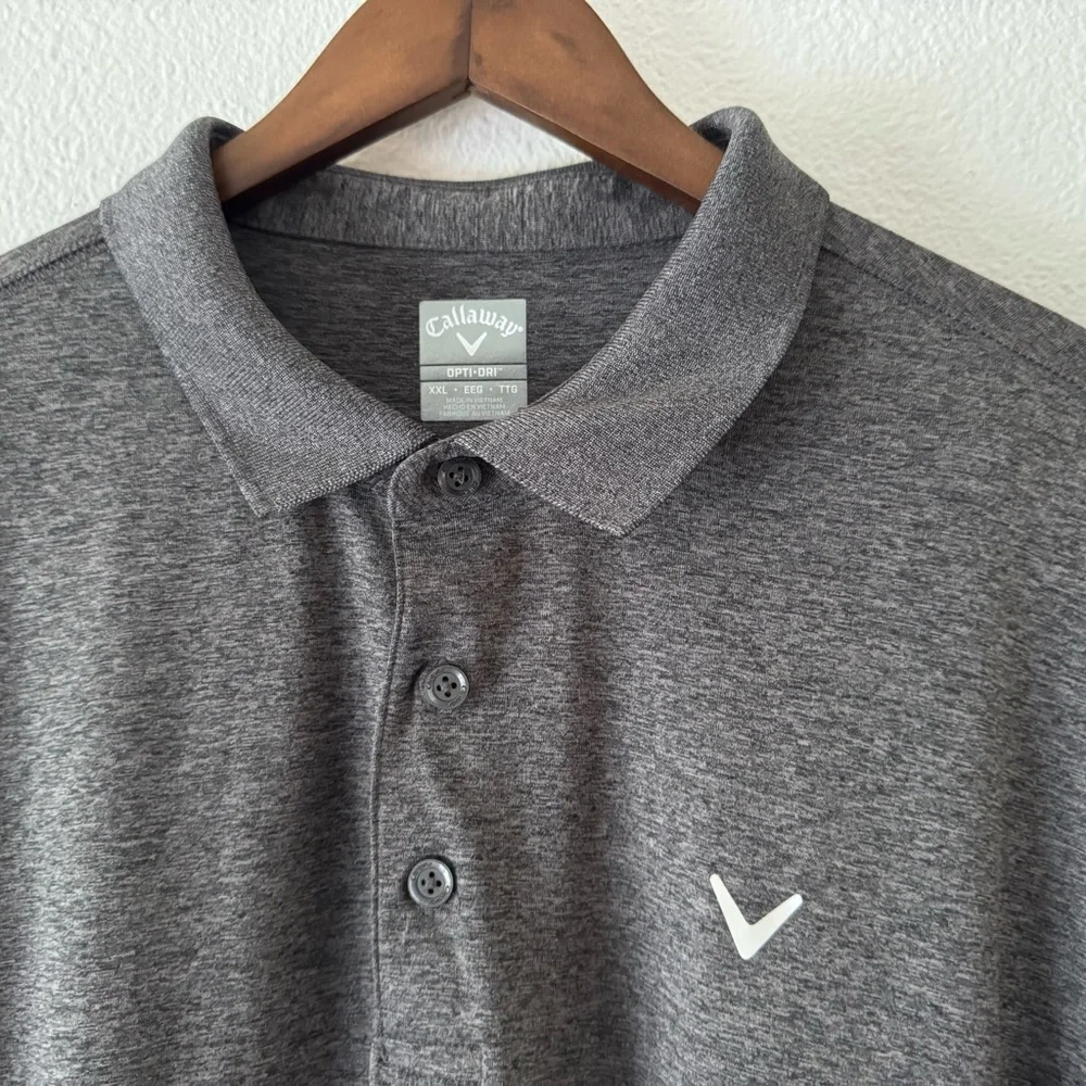 Callaway Opti Dry Golf Polo Shirt XXL Sporty Gray Mens Athleisure Minimalist